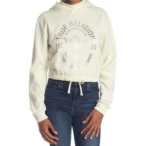 True Religion Buddha Hood Tie Front Sweatshirt Sm